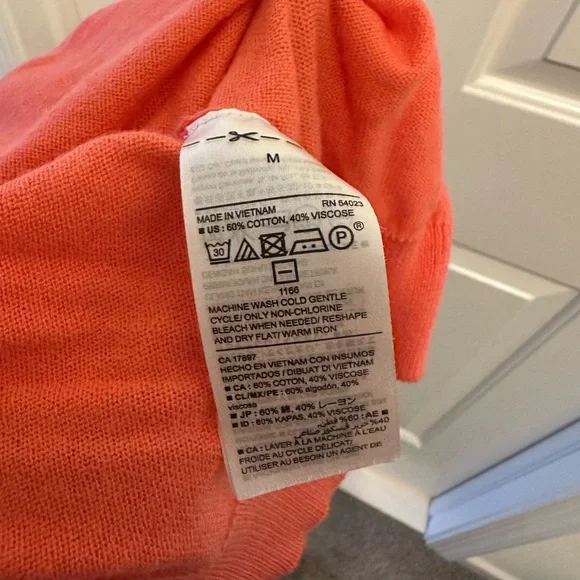 Old Navy Orange Cropped Cardigan Sweater Open Front - Picture 3 of 5